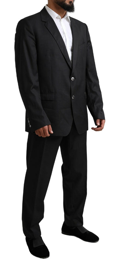  - Elegant Black Virgin Wool Martini Suit