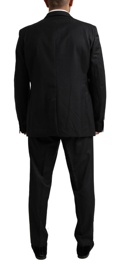  - Elegant Black Virgin Wool Martini Suit