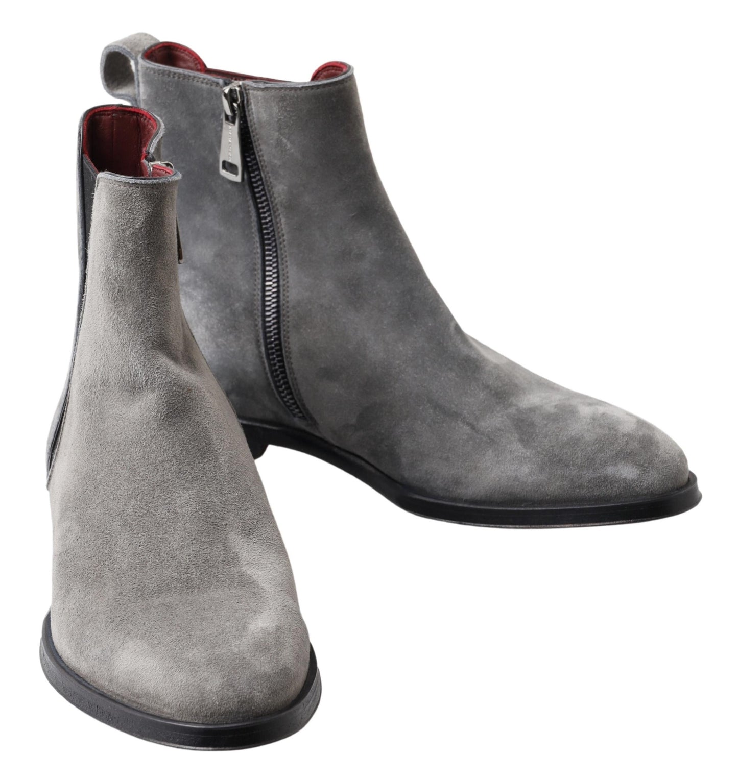  - Elegant Gray Chelsea Leather Boots