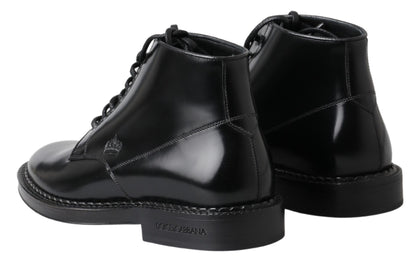  - Elegant Black Leather Men's Boots