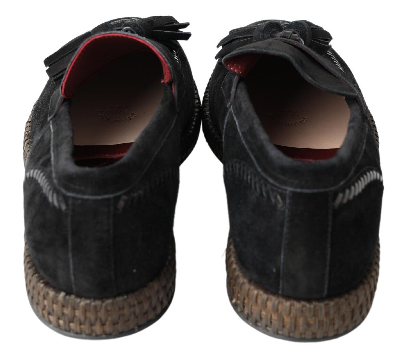  - Elegant Black Suede Espadrilles Sneakers