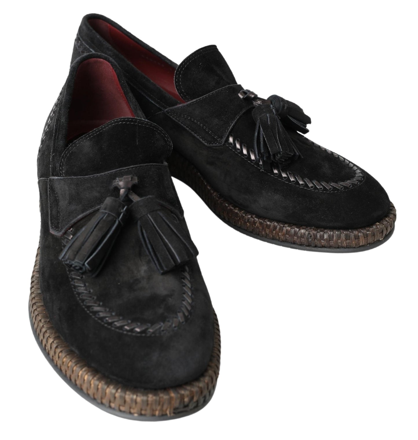  - Elegant Black Suede Espadrilles Sneakers