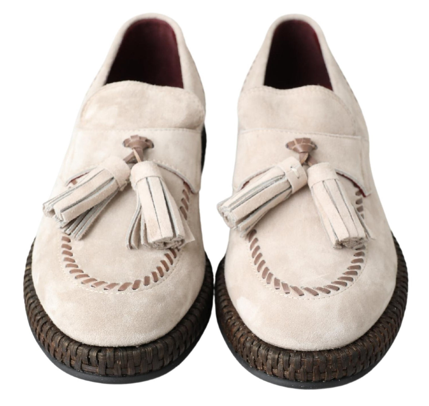  - Elegant Ivory Leather Espadrilles