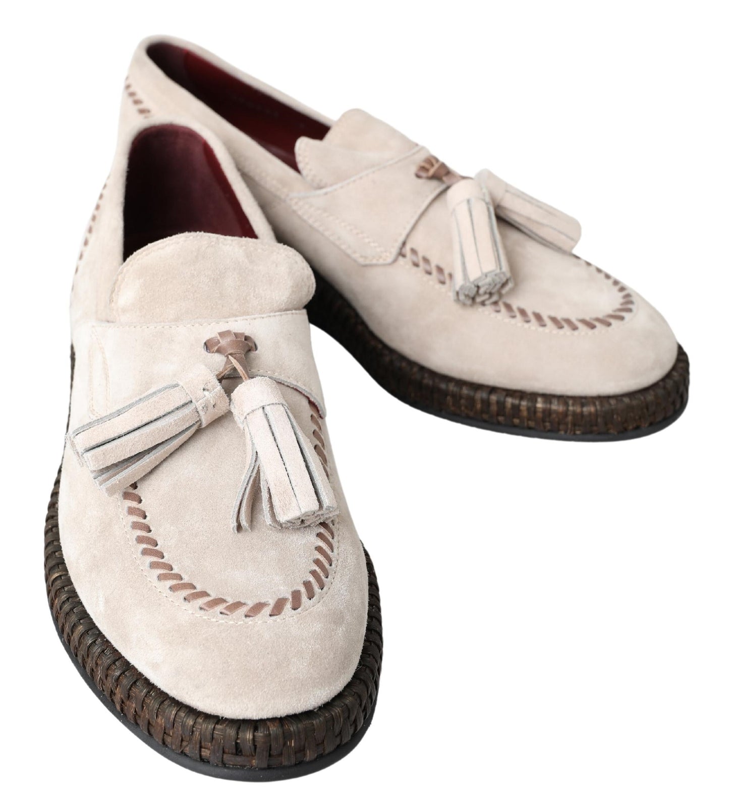  - Elegant Ivory Leather Espadrilles