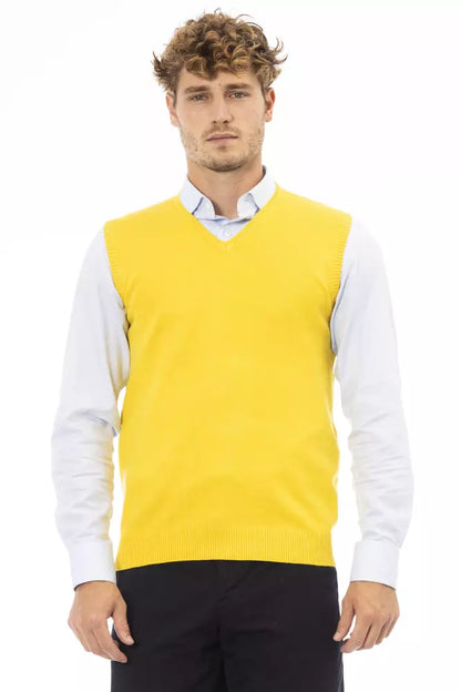  - Yellow Viscose Men Vest