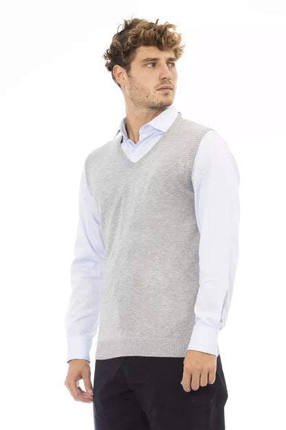  - Gray Viscose Men Vest