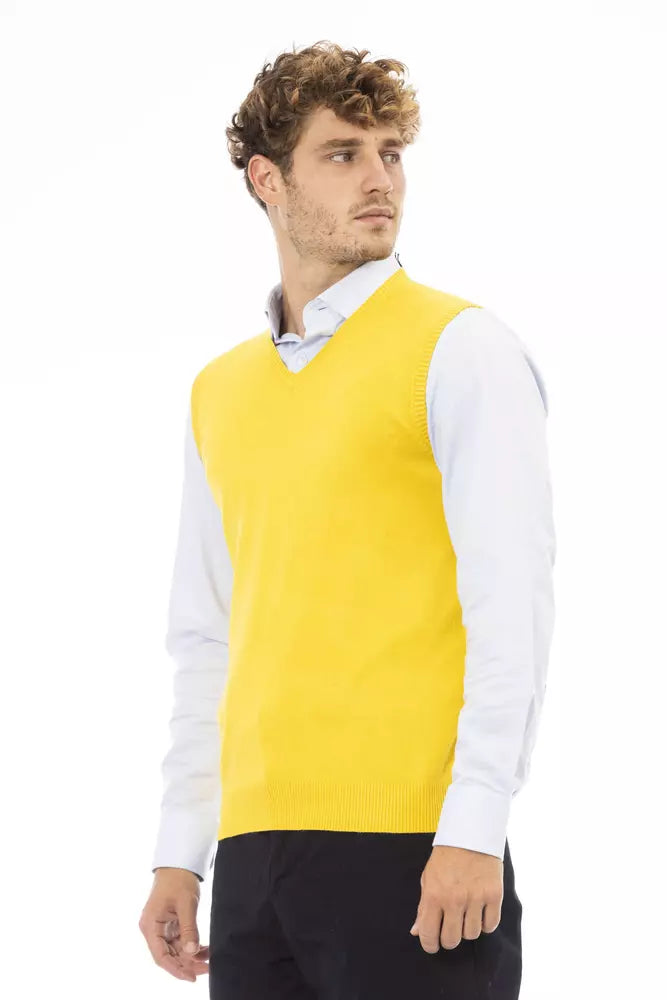  - Yellow Viscose Men Vest