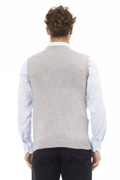  - Gray Viscose Men Vest