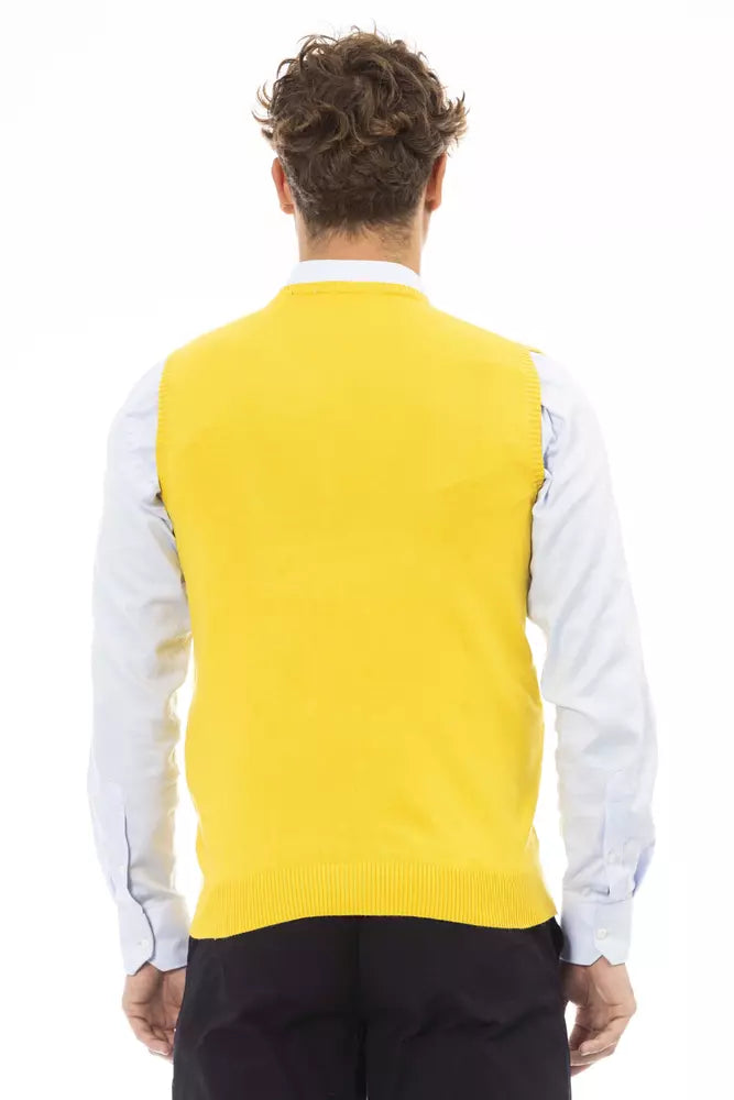  - Yellow Viscose Men Vest