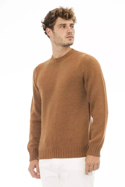  - Beige Alpaca Men Sweater