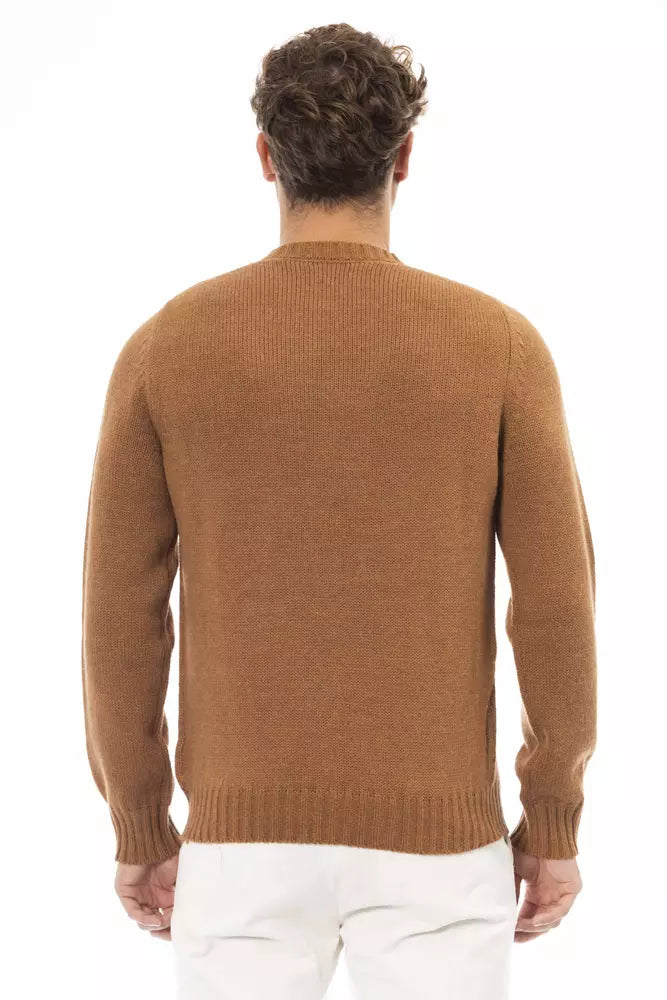  - Beige Alpaca Men Sweater