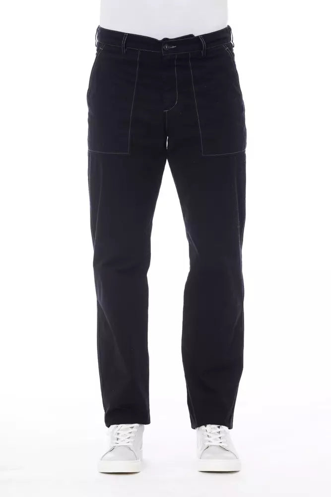  - Blue Cotton Men Pants