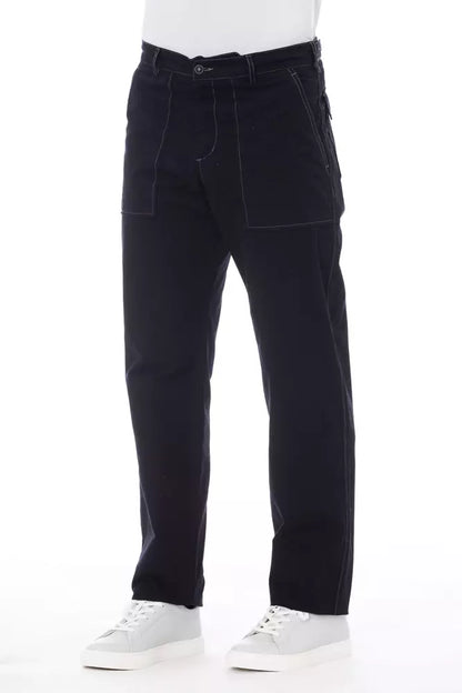  - Blue Cotton Men Pants