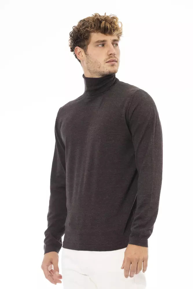  - Brown Cotton Men Sweater