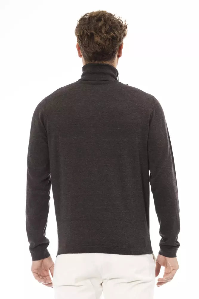  - Brown Cotton Men Sweater