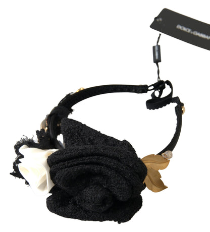 Elegant Crystal-Embellished Silk Diadem by Dolce & Gabbana