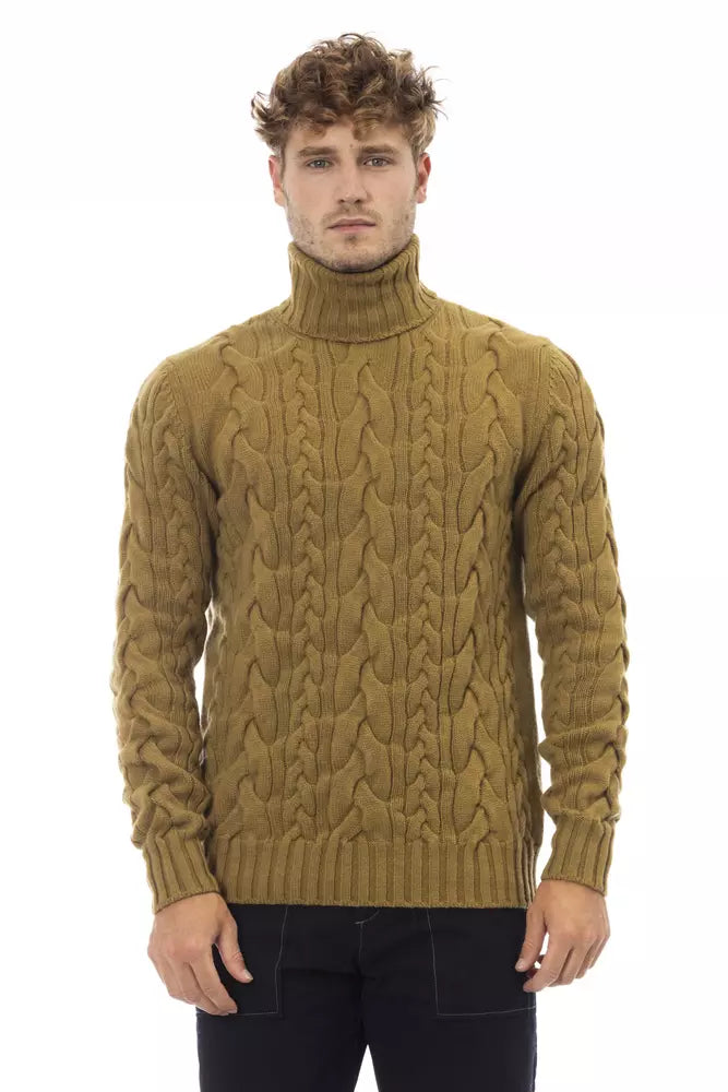  - Brown Wool Men Sweater