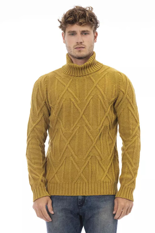  - Yellow Merino Wool Men Sweater