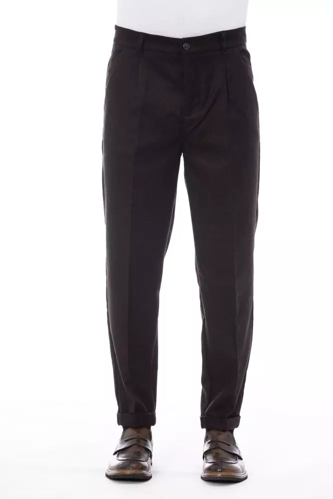  - Brown Wool Men Pant