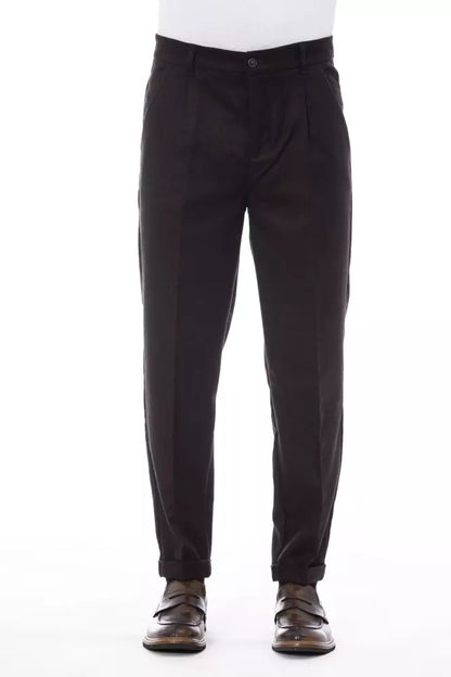  - Brown Wool Men Pant