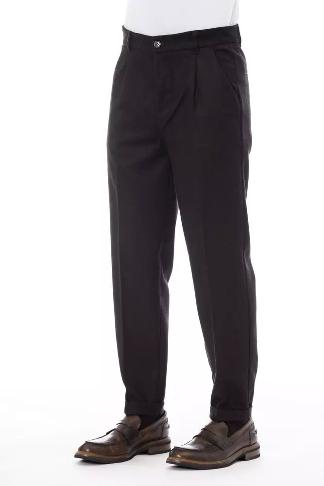  - Brown Wool Men Pant