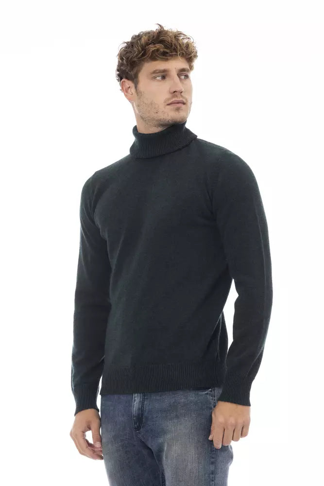  - Green Wool Men Sweater