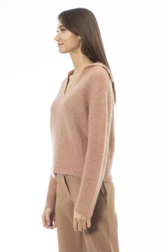  - Beige Merino Wool Women Sweater