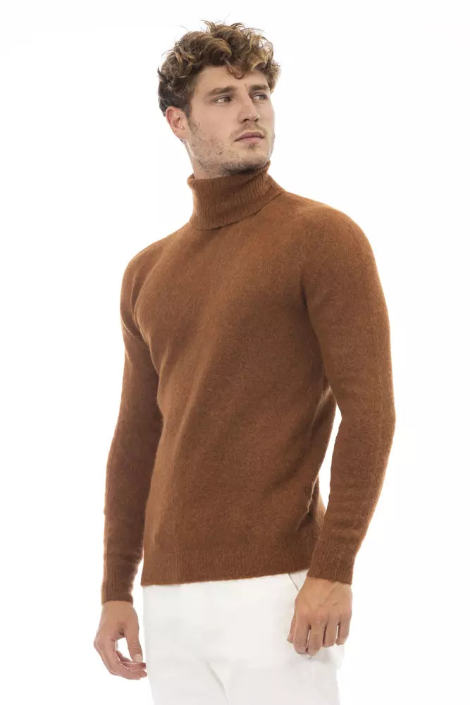  - Brown Alpaca Men Sweater