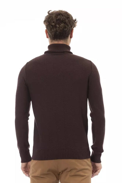  - Brown Merino Wool Men Sweater