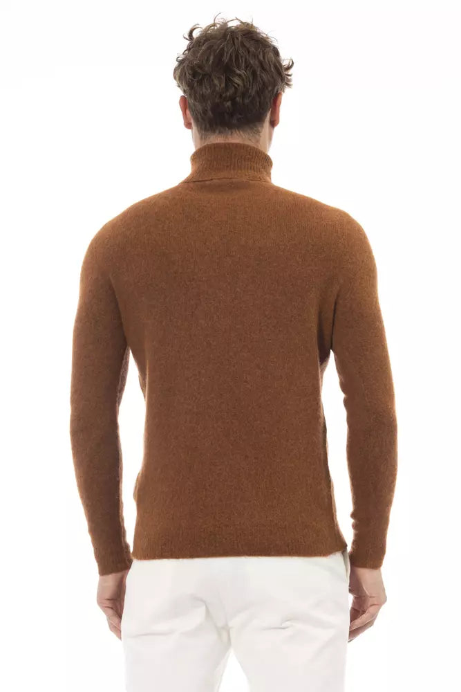  - Brown Alpaca Men Sweater