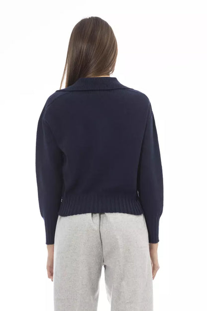  - Blue Wool Women Sweater