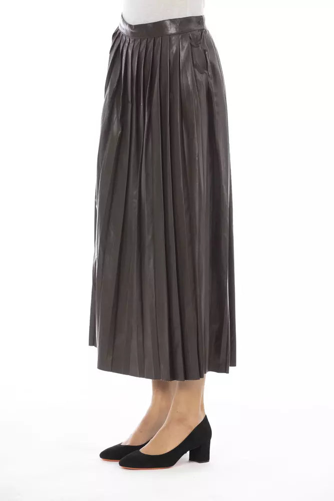  - Brown Polyethylene Women Skirt