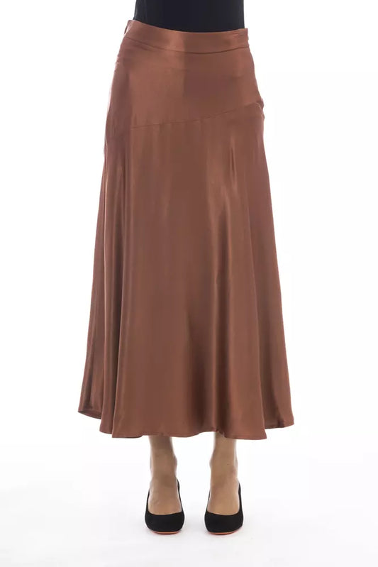  - Brown Viscose Women Skirt