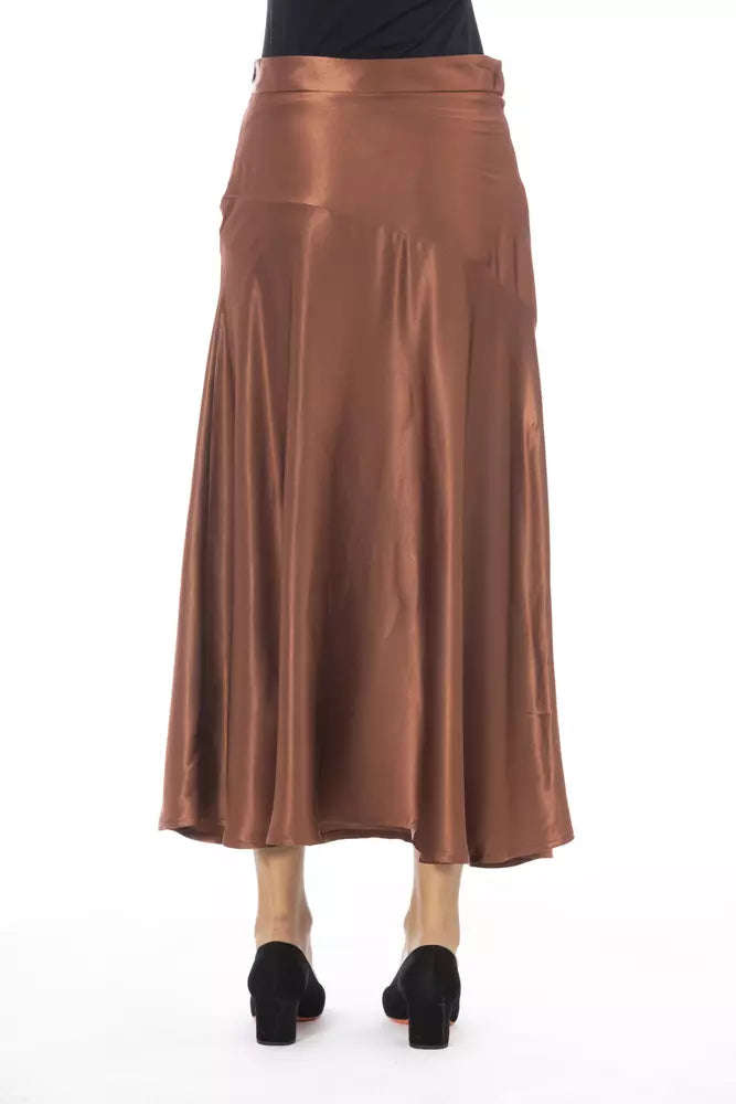  - Brown Viscose Women Skirt