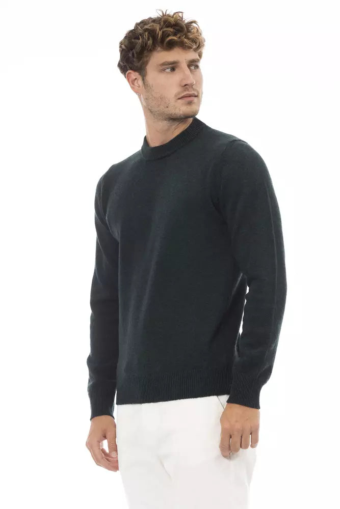  - Green Wool Men Sweater