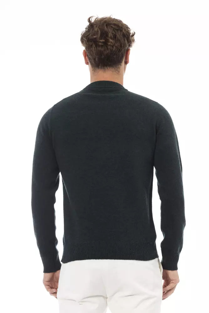  - Green Wool Men Sweater