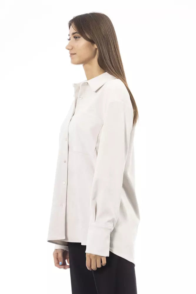  - White Polyester Women Shirt