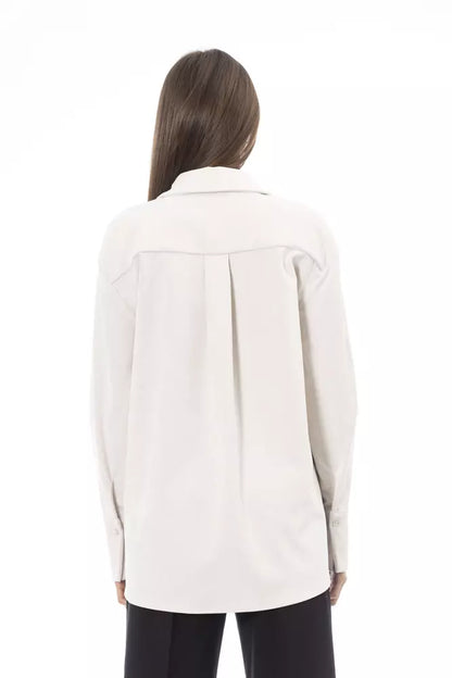  - White Polyester Women Shirt