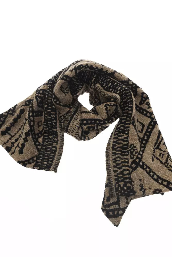  - Geometric Brown Women Wrap Scarf