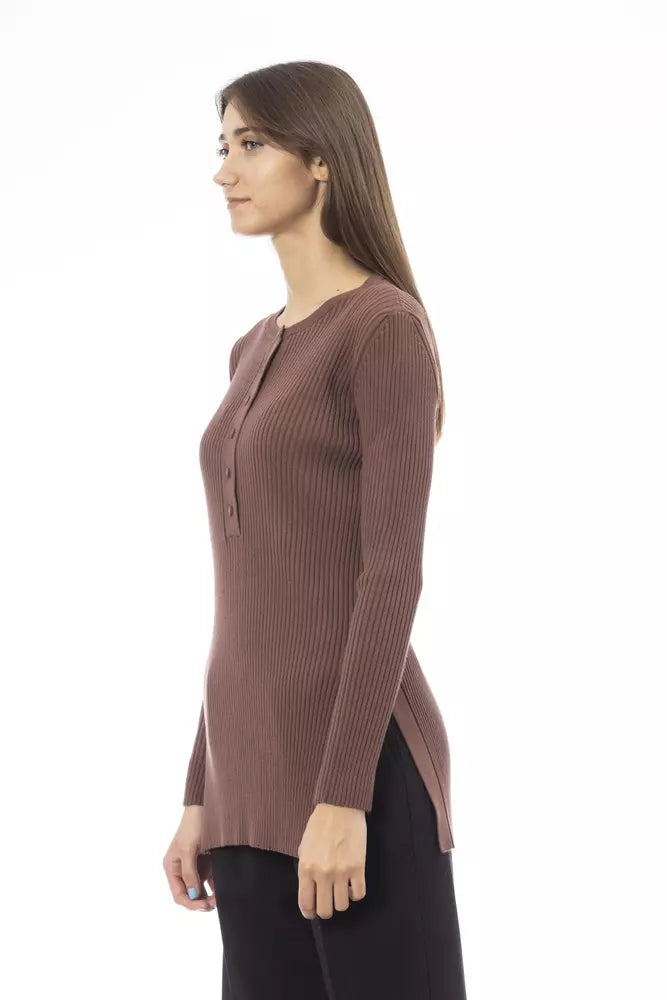  - Brown Viscose Women Sweater