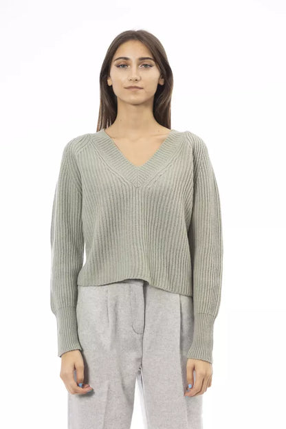  - Green Wool Women Sweater