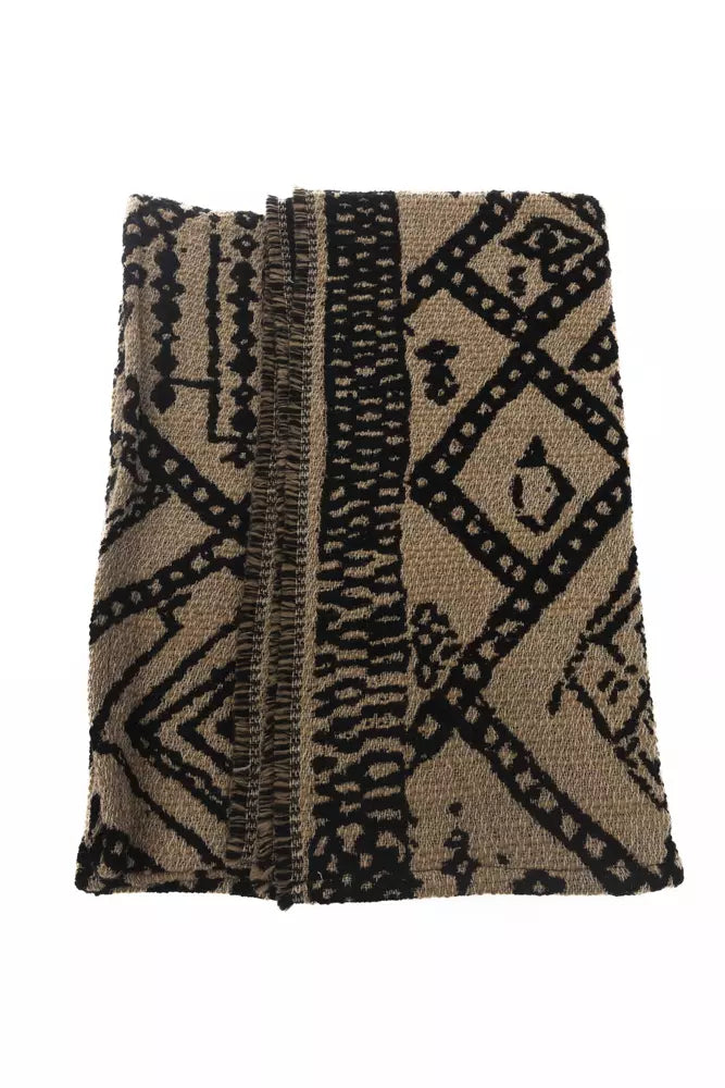  - Geometric Brown Women Wrap Scarf