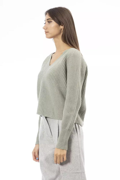  - Green Wool Women Sweater