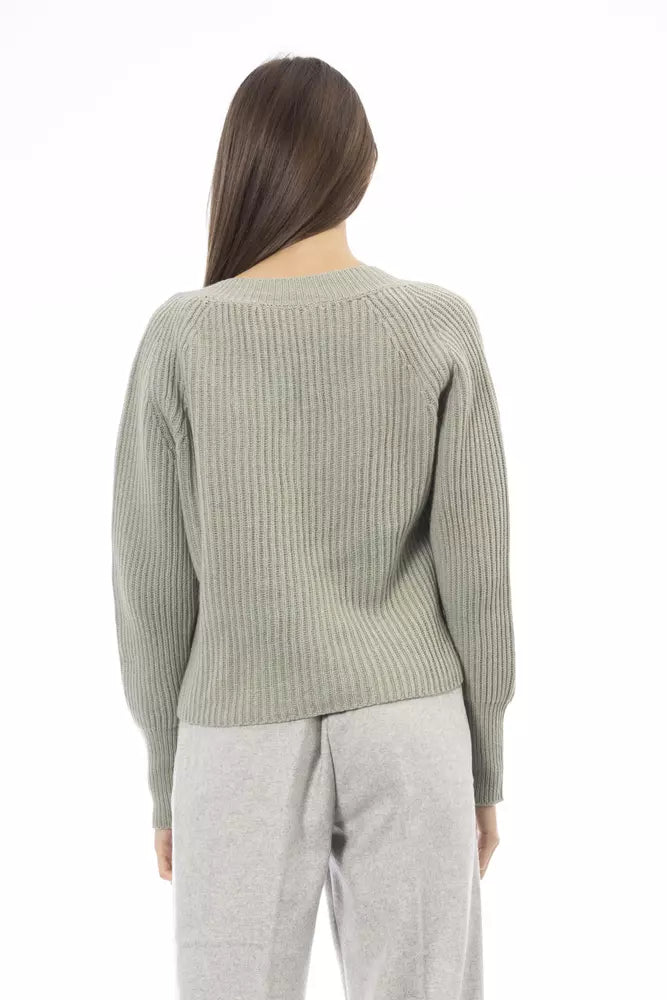  - Green Wool Women Sweater