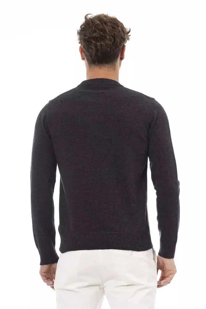  - Black Wool Men Sweater