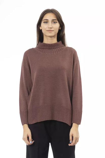  - Brown Merino Wool Women Sweater