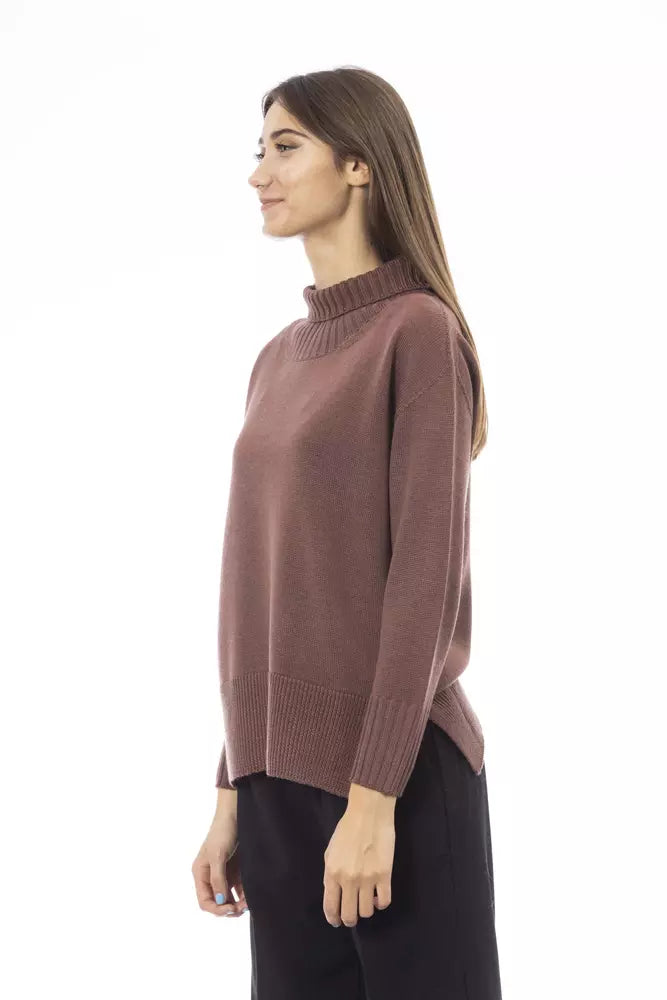  - Brown Merino Wool Women Sweater