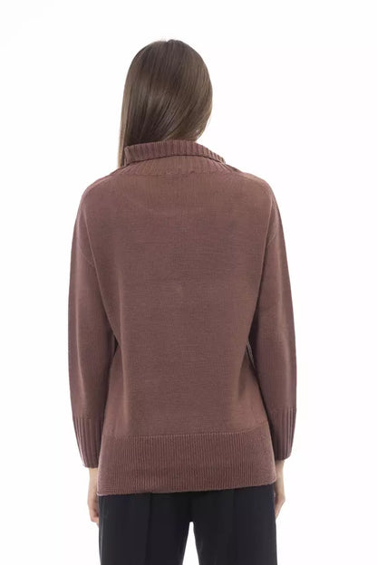  - Brown Merino Wool Women Sweater