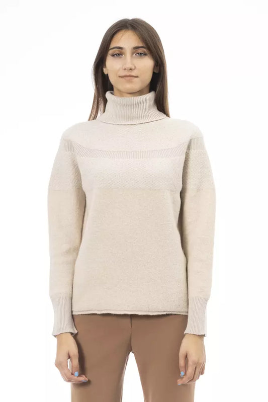  - Beige Alpaca Women Sweater