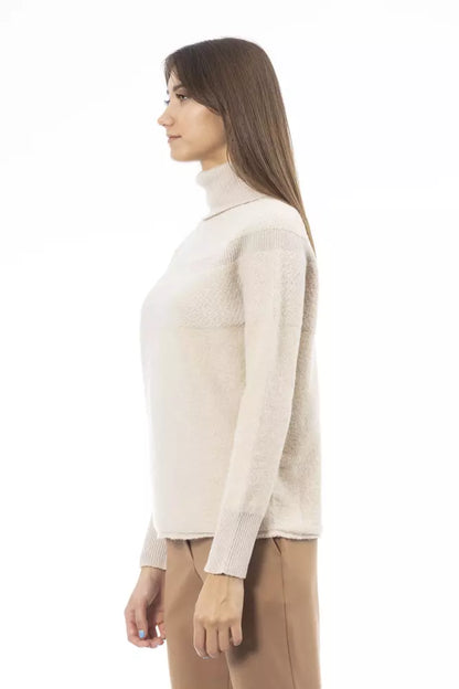  - Beige Alpaca Women Sweater